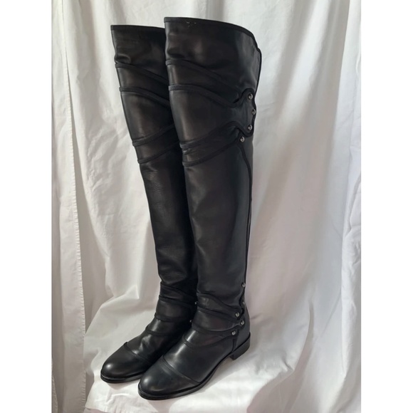 Dolce &Gabbana Knight Black Leather Boots IT 38.5 - Picture 5 of 9